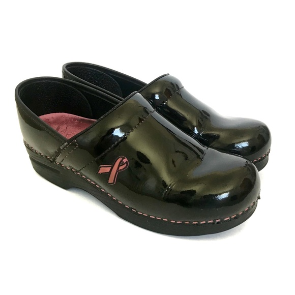 dansko breast cancer clogs black